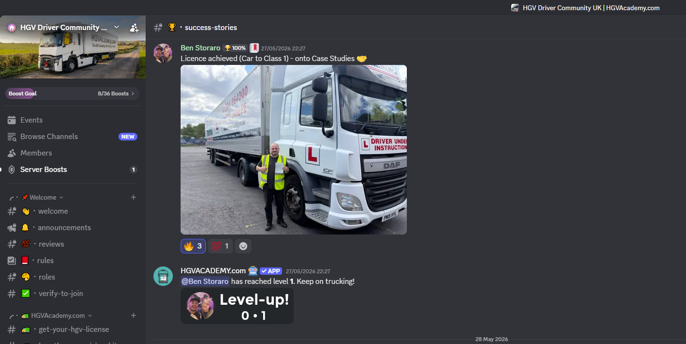 Ben Storaro licence achieved - Discord success story