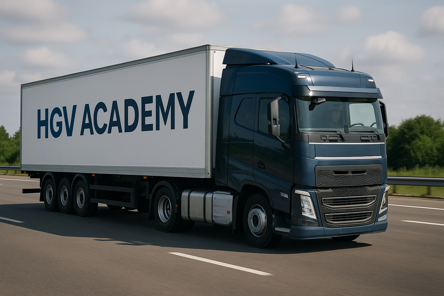HGV TRAILER TRUCK WITH HGV ACADEMY ON IT